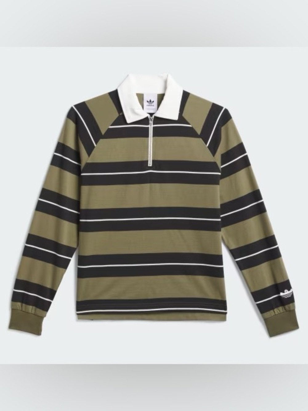 adidas Shmoofoil Skateboarding Rugby Polo Shirt Olive